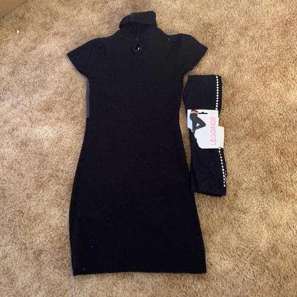 Pre-owned early 2000s MAX Rave Sweater Dress & black studded Leggings - SIZE S - Picture 8 of 12